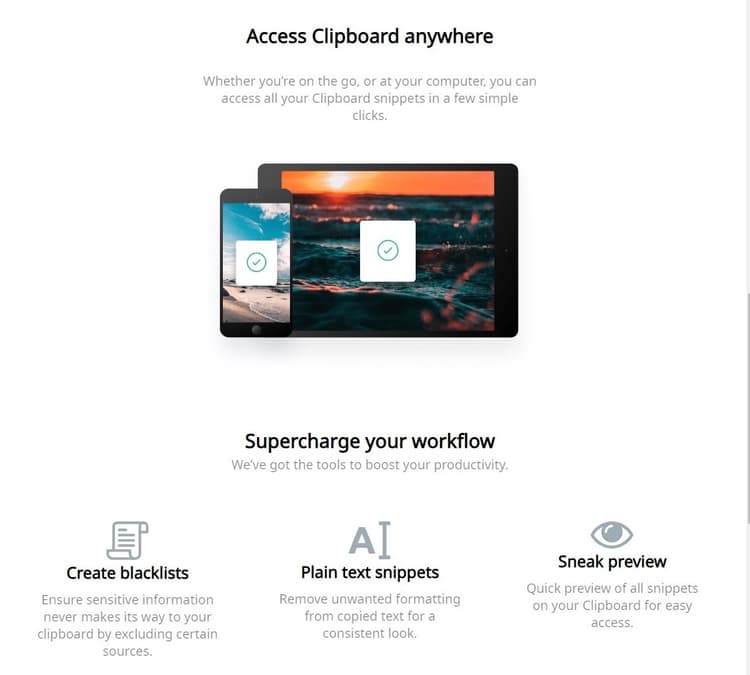 Landing Page - Clipboard